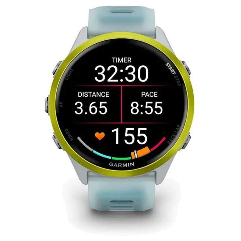 Garmin Forerunner 570 47mm Amp Yellow Aluminium Smartwatch with Translucent Whitestone/ Turquoise Band, , medium
