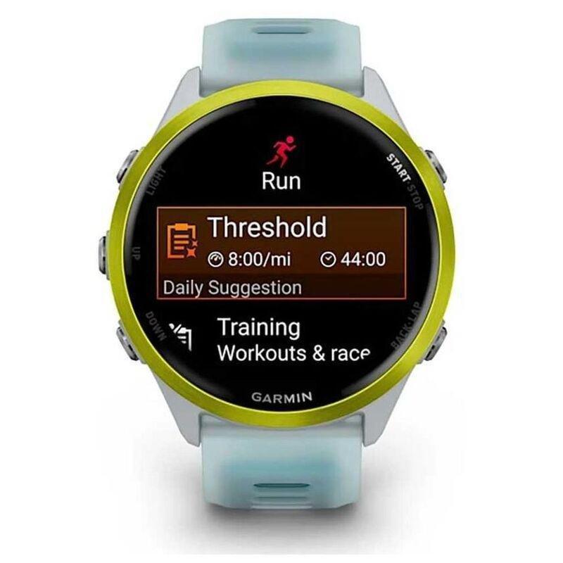 Garmin Forerunner 570 47mm Amp Yellow Aluminium Smartwatch with Translucent Whitestone/ Turquoise Band, , large image number 1