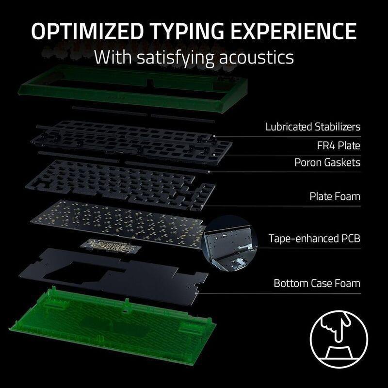 Razer Blackwidow V4 75% Hot-Swappable Mechanical Gaming Keyboard - Phantom Green Edition, , large image number 2