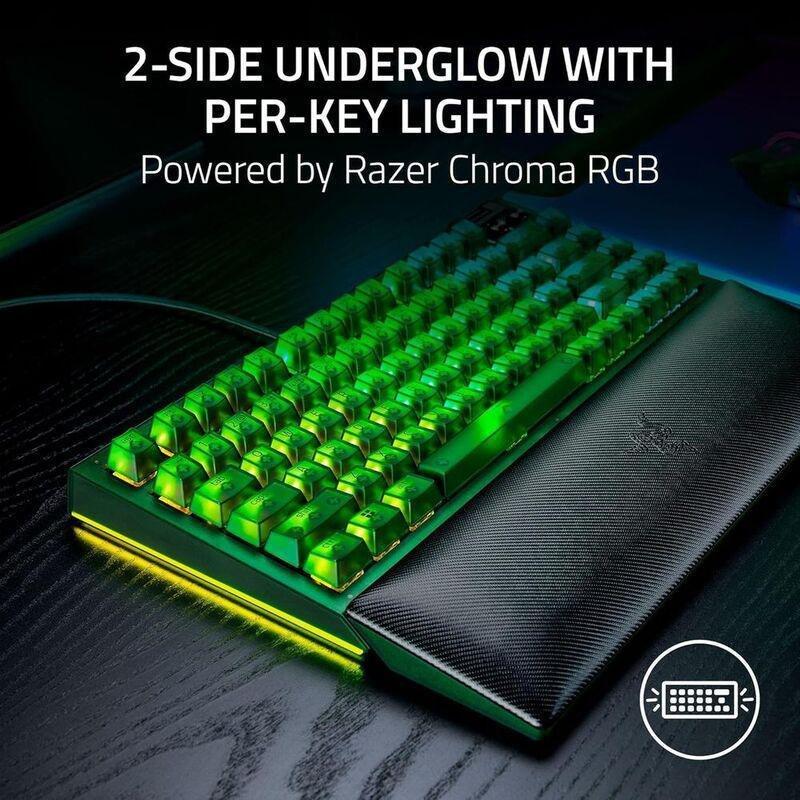 Razer Blackwidow V4 75% Hot-Swappable Mechanical Gaming Keyboard - Phantom Green Edition, , large image number 3