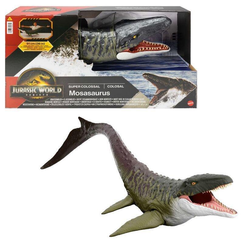 Mattel Jurassic World Rebirth Super Colossal Saga Hero Mosasaurus Figure, , large image number 0