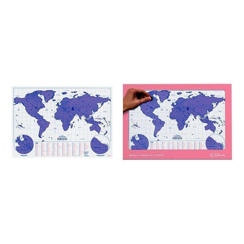 Suck UK Neon Scratch Map - Purple, , large image number 0