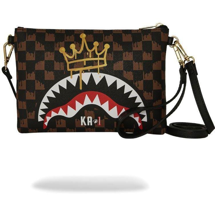 Sprayground Crown Drip Check X Ka1 Clutch - Brown, , large image number 0