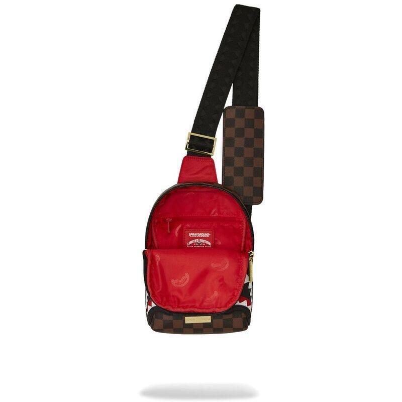 Sprayground Sawtooth Sharks In Paris One-Strap Backpack, , medium