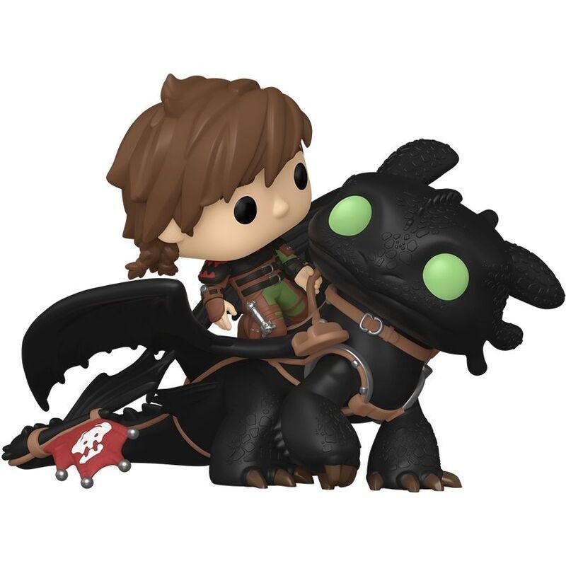 Funko Pop! Rides Dlx Movies Httyd Hiccup with Toothless Vinyl Figure, , medium