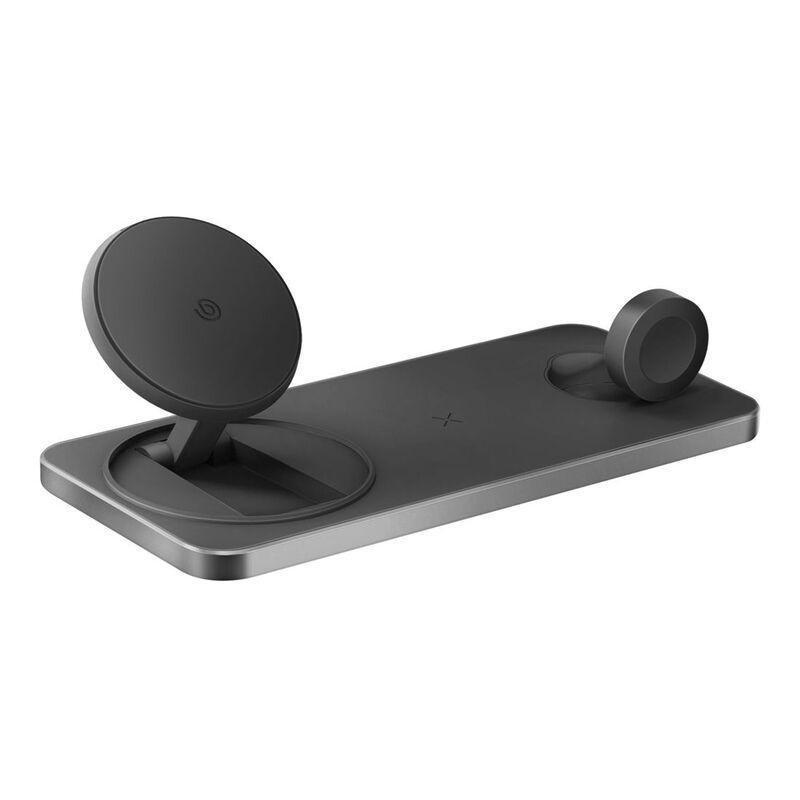 Bazic GoMag Station 3-in-1 Magnetic Fast Wireless Charger with Built-In Apple Watch Charger - Black, , medium