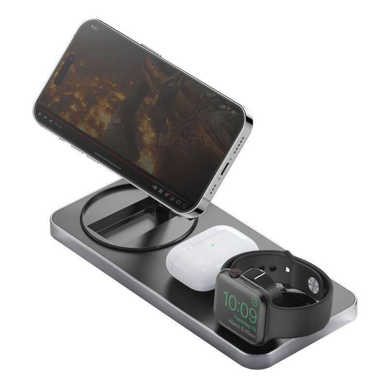 Bazic GoMag Station 3-in-1 Magnetic Fast Wireless Charger with Built-In Apple Watch Charger - Black, , large image number 5