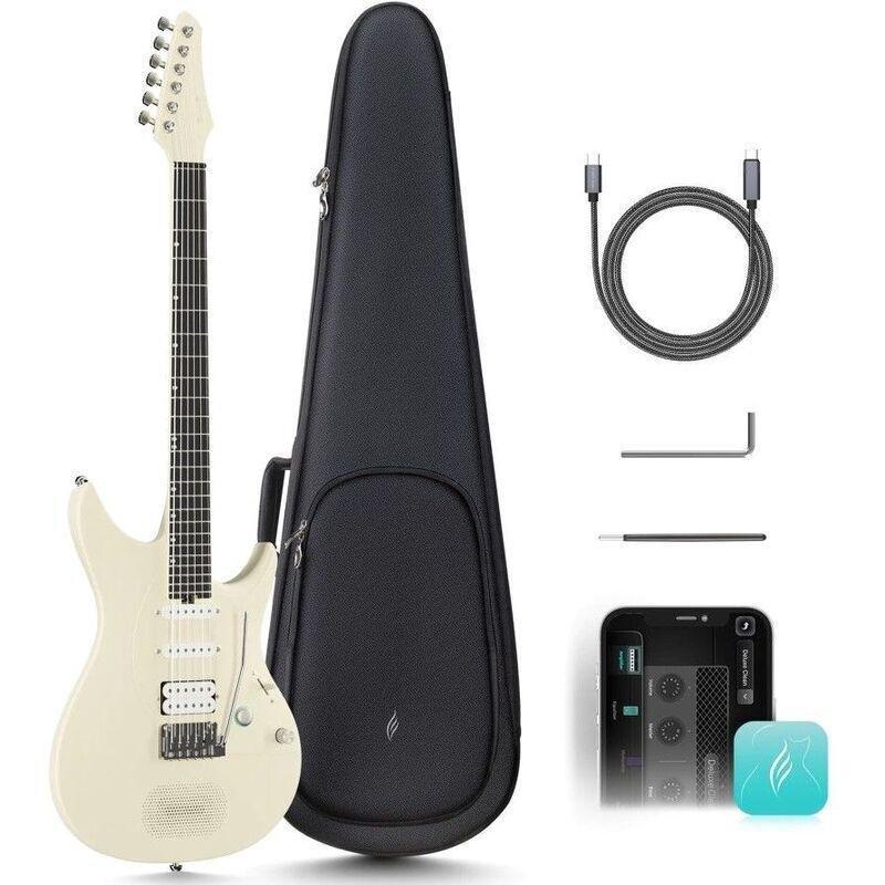 Enya Inspire Smart Electric Guitar - Beige, , medium