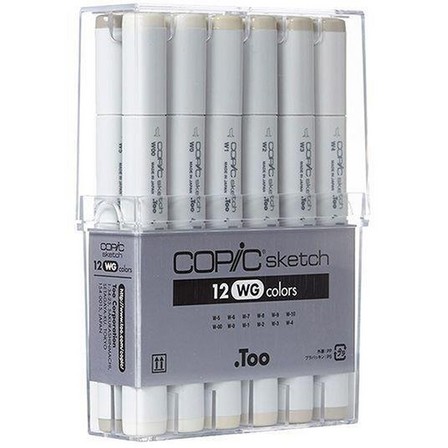COPIC - Copic Sketch Refillable Markers - Warm Grey (Set of 12)