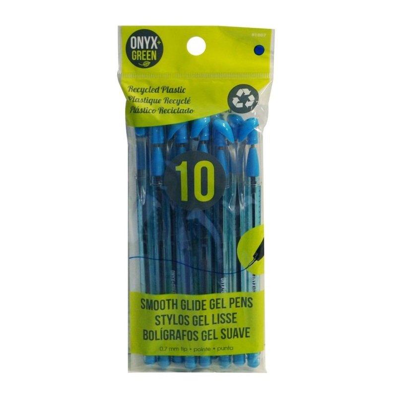 Onyx + Green Gel Pens Recycled PET Blue Ink (10 Pack), , large image number 1