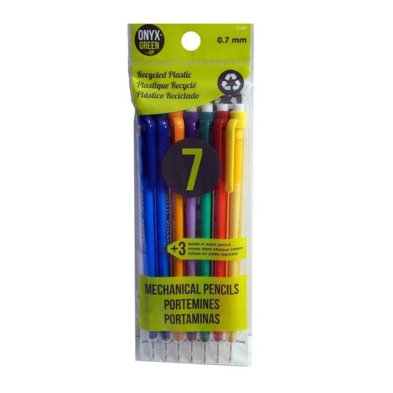 Onyx + Green Mechanical Pencils with 3 Leads Recycled Pet (7 Pack), , large image number 0