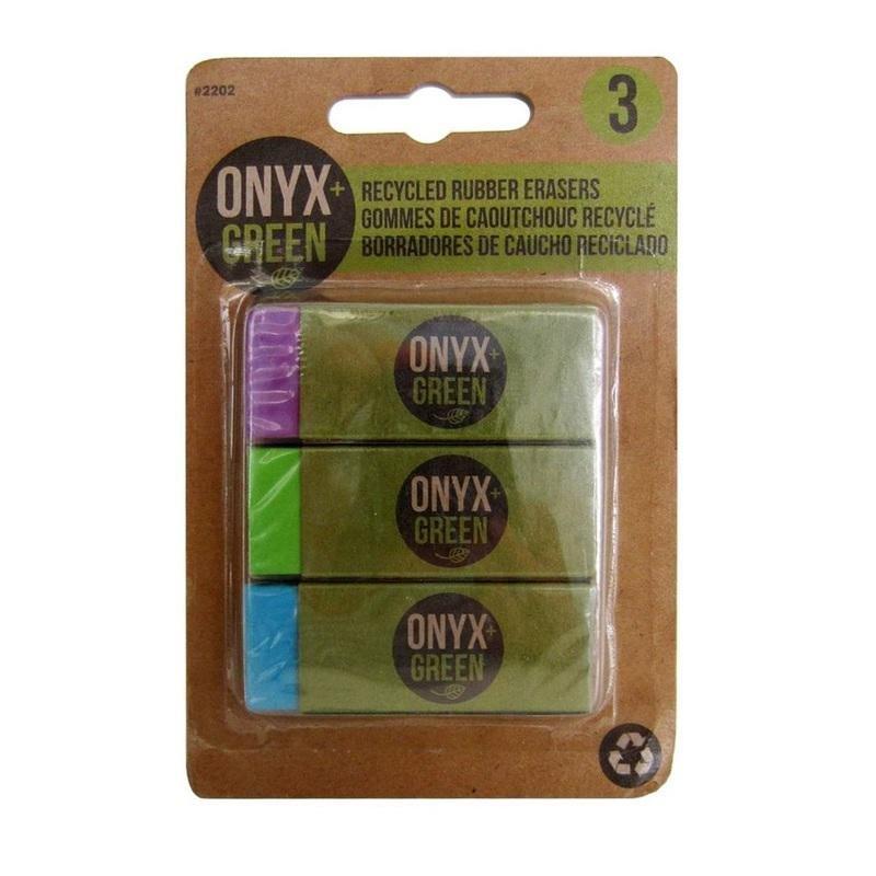 Onyx + Green Erasers with Sleeve Recycled Rubber (3 Pack), , large image number 0