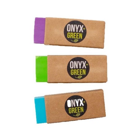 ONYX + GREEN - Onyx + Green Erasers with Sleeve Recycled Rubber (3 Pack)