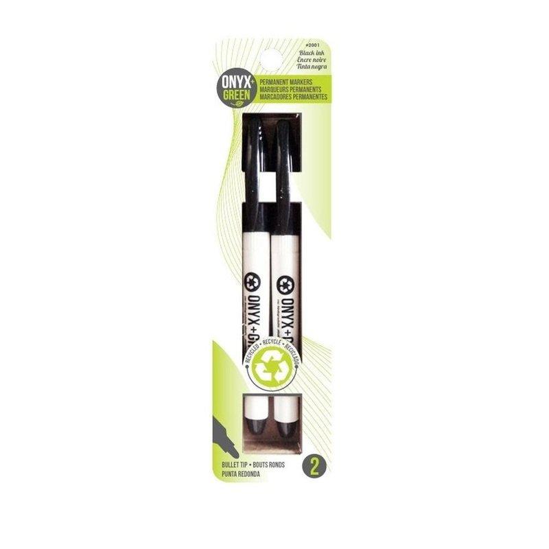 Onyx + Green Permanent Markers Black Ink Recycled PET (2 Pack), , large image number 1