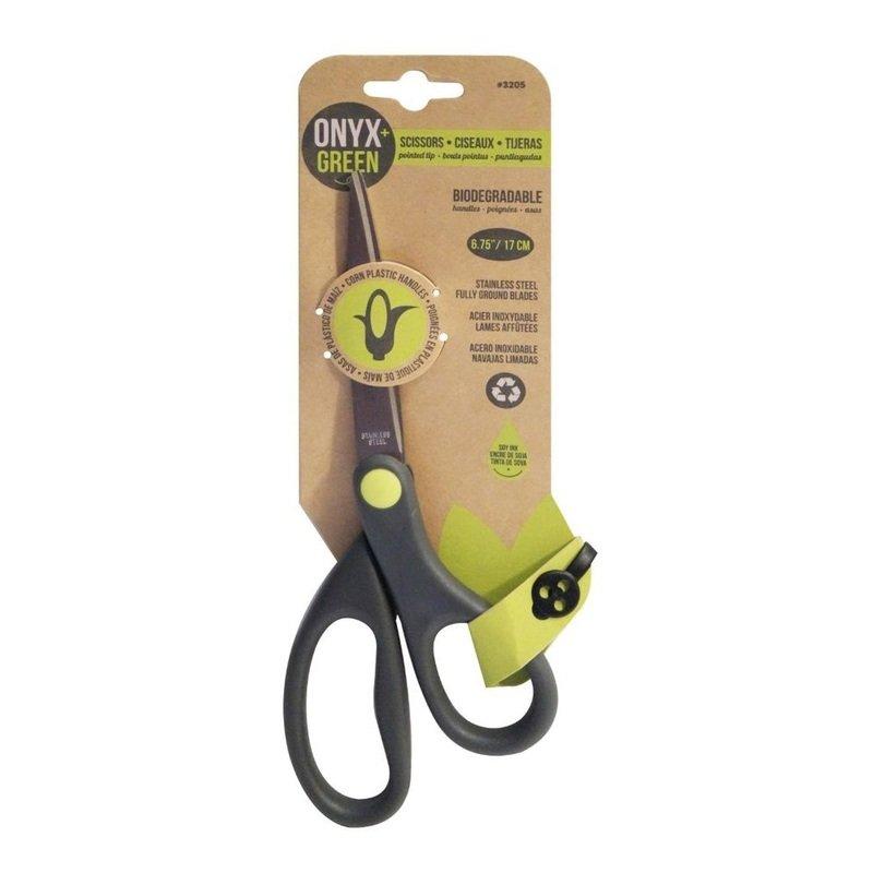 Onyx + Green Scissors 6.75 Inch Corn Plastic Handles, , large image number 1