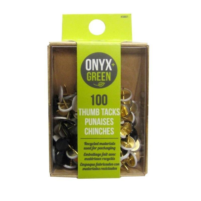 Onyx + Green Thumb Tacks in Recycled Kraft & PET Packaging (100 Pack), , large image number 0