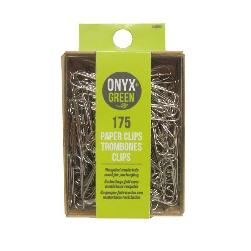 Onyx + Green Paper Clips in Recycled Kraft & PET Packaging (175 Pack), , large image number 0