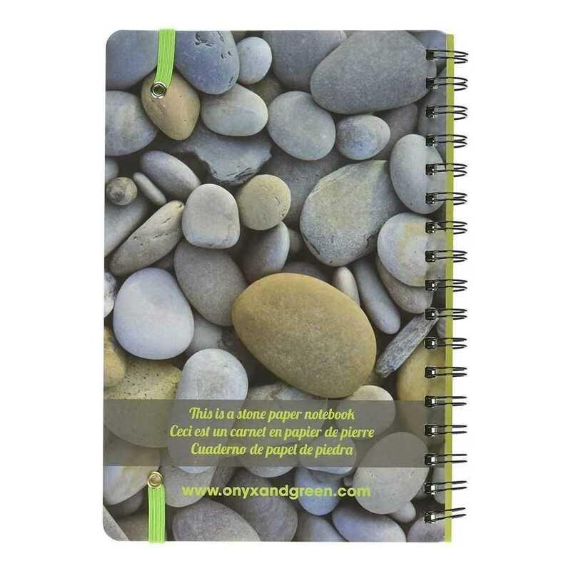 Onyx + Green Notebook 6X9 with Elastic Closure Stone Paper, , large image number 1