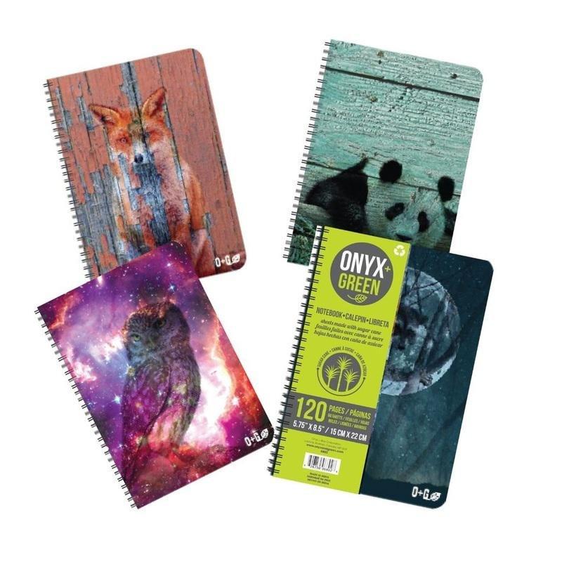 Onyx + Green Notebook Sugar Cane Paper 5.75 x 8.5 inches, , medium