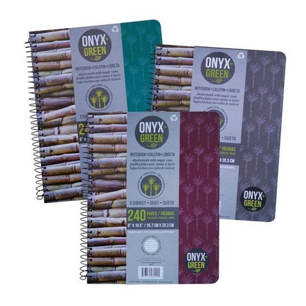 ONYX + GREEN - Onyx + Green 3-Subject Notebook Sugar Cane Paper