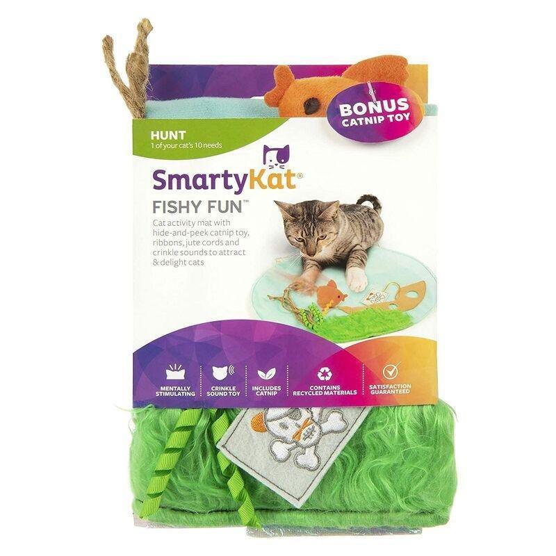 Smartykat Fishy Fun Crinkle Play Mat Catnip Cat Toy, , large image number 0