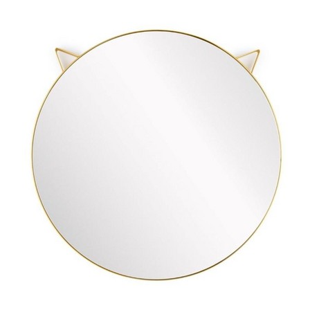 BALVI - Balvi Cat Round Wall Mirror Metal Golden