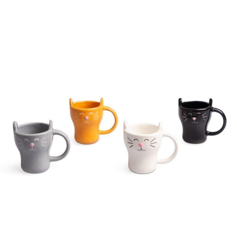 Balvi Meow Coffee Set Assorted Colours (Set of 4), , large image number 0