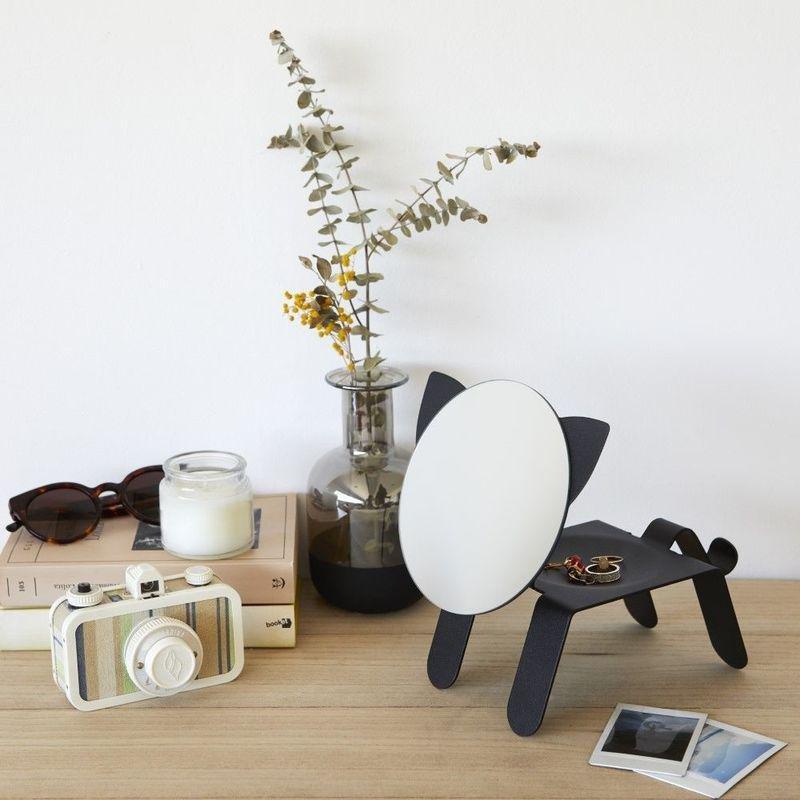 Balvi Cat Table Mirror Black, , large image number 4