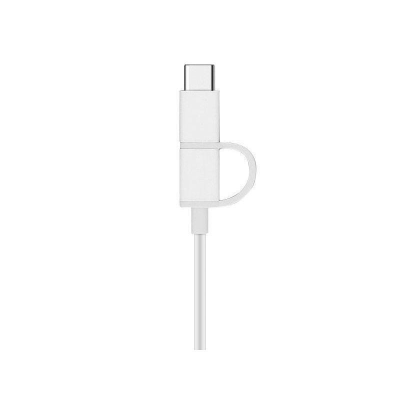 XIAOMI - Xiaomi Mi 2-In-1 Micro USB to Type C Cable 100 cm White