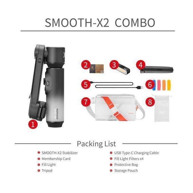 Zhiyun Smooth X2 (Combo) Handheld Gimbal for Smartphone - Black, , large image number 1