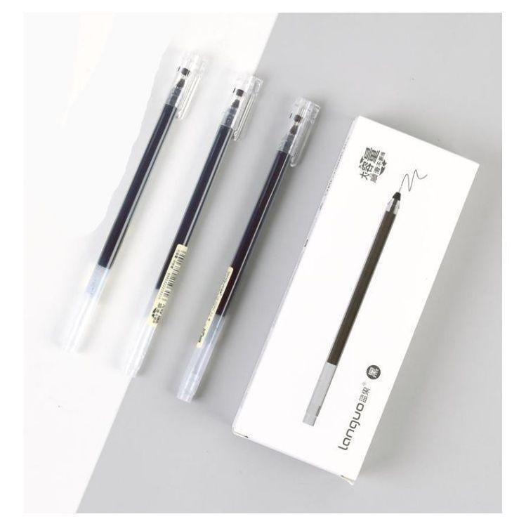 Languo Thin Barrel Black Ink Gel Pen 0.5 mm (Pack of 3), , large image number 0