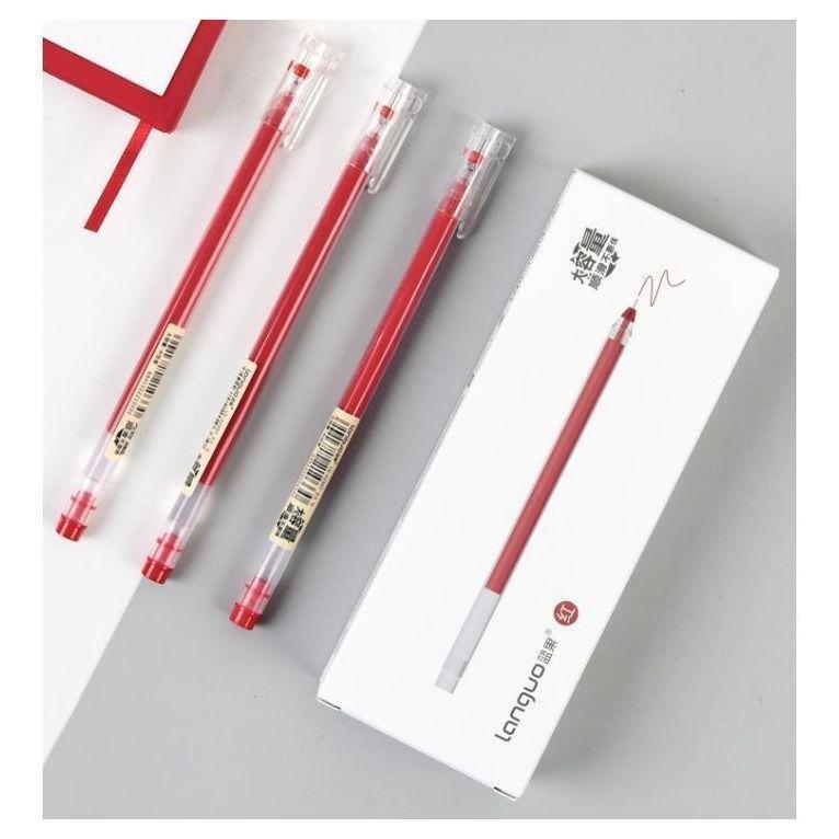 Languo Thin Barrel Red Ink Gel Pen 0.5 mm (Pack of 3), , large image number 0