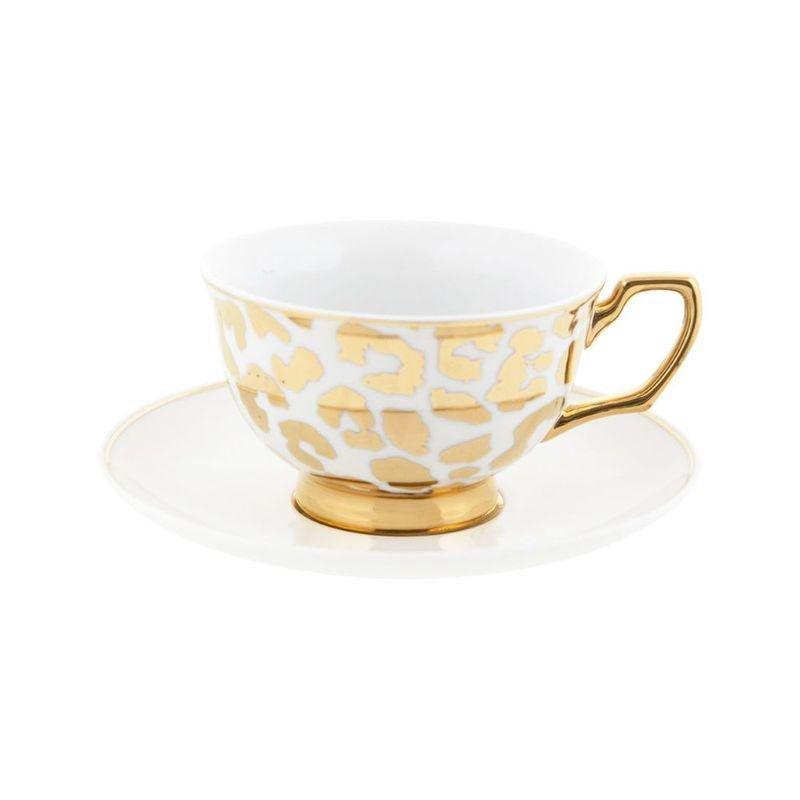 CRISTINE RE - Cristina Re Coffee Cup & Saucer Louis Leopard Gold