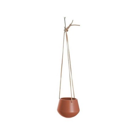 PRESENT TIME INC - Present Time Hanging Pot Skittle Small Matt Clay Brown