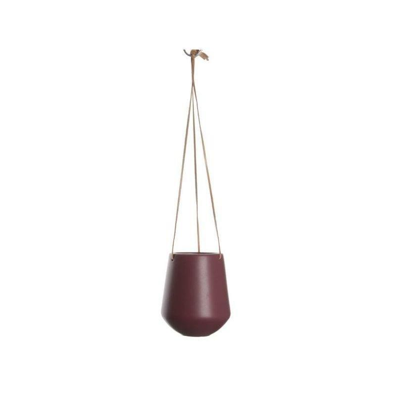 Present Time Hanging Pot Skittle Ceramic Matt Burgundy Red, , large image number 0