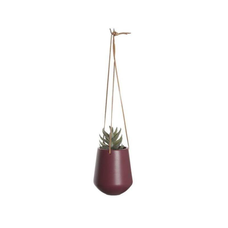Present Time Hanging Pot Skittle Ceramic Matt Burgundy Red, , large image number 4