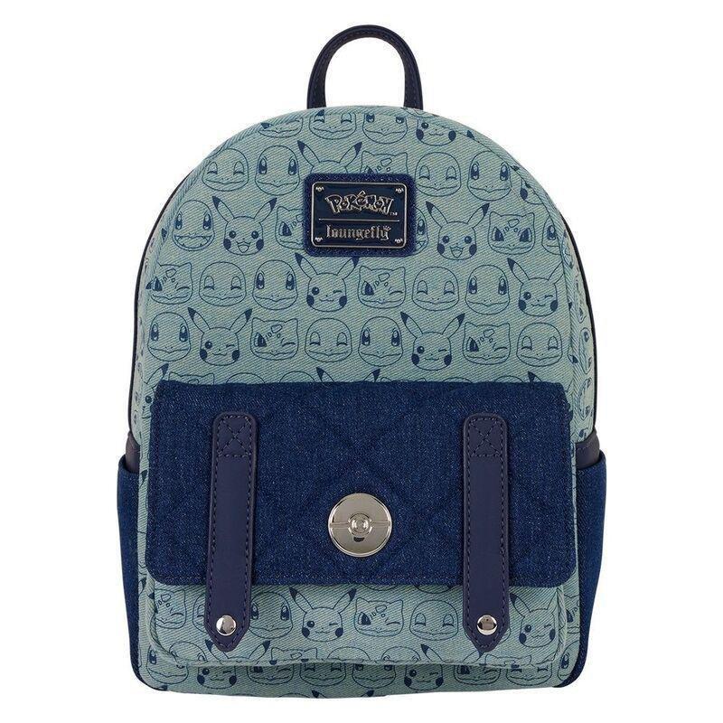 Loungefly Leather Pokemon Faux Denim Mini Backpack, , medium