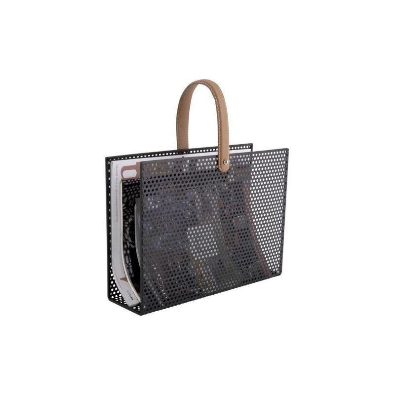 Present Time Magazine Rack Perky Mesh Iron Black, , large image number 0