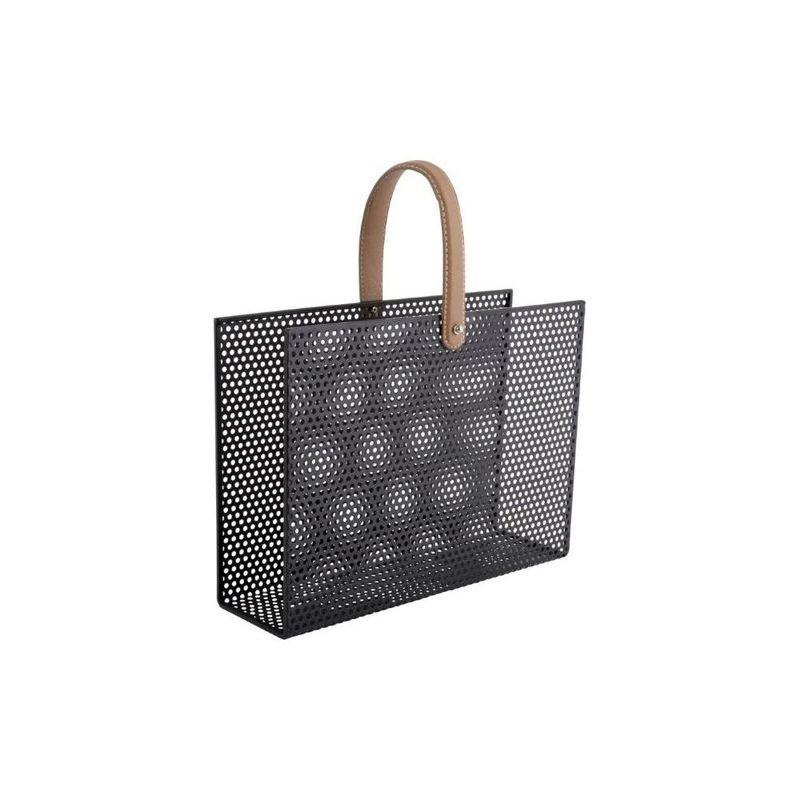 Present Time Magazine Rack Perky Mesh Iron Black, , large image number 1
