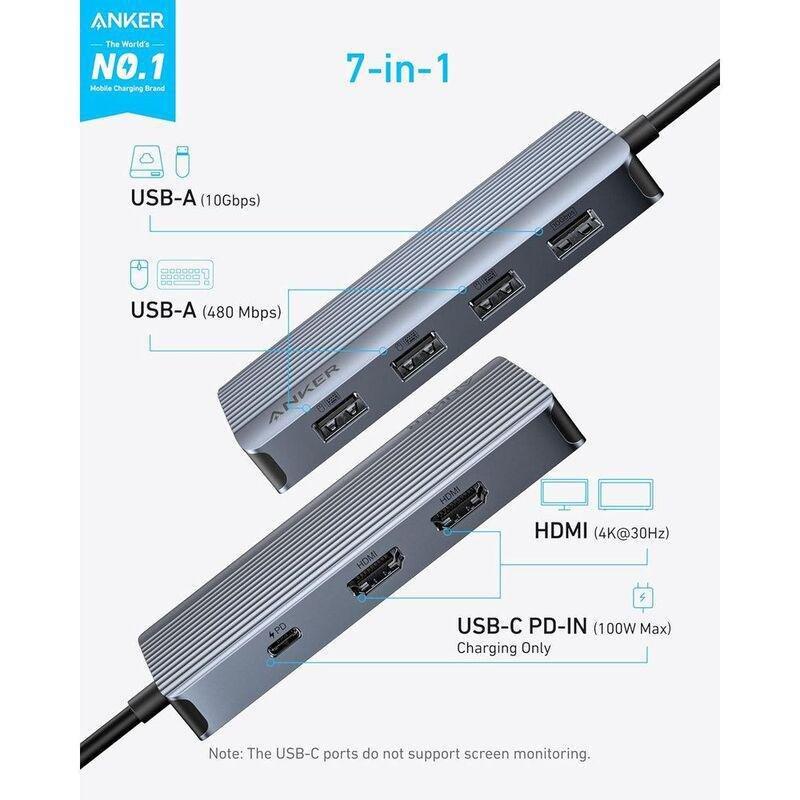 Anker USB-C Hub 7-In-1 Dual Display Hub Adapter, , medium