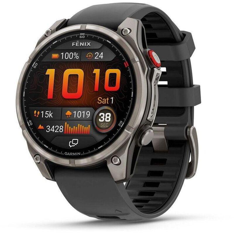 Garmin Fenix 8 Pro 47mm Amoled Sapphire Titanium Smartwatch With Graphite/Black Silicone Band, , medium
