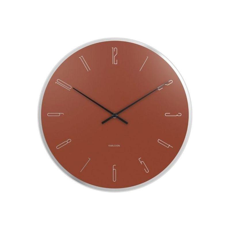 Karlsson Wall Clock Mirror Numbers Glass Clay Brown, , large image number 0