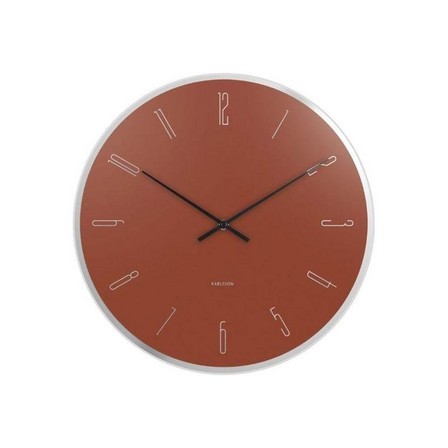 KARLSSON - Karlsson Wall Clock Mirror Numbers Glass Clay Brown