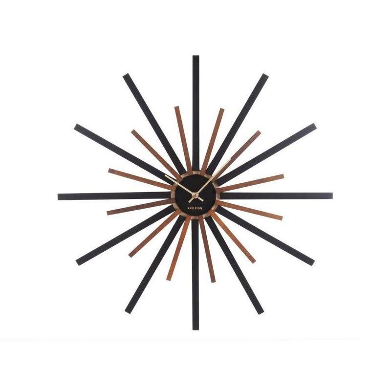Karlsson Wall Clock Diva Black W. Walnut Painted, , large image number 0