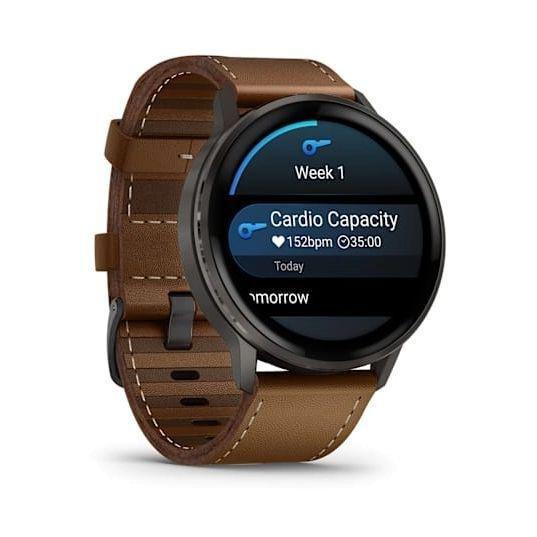 Garmin Venu 4 45mm Smartwatch - Slate With Black Silicone Band & Brown Leather Band, , large image number 0