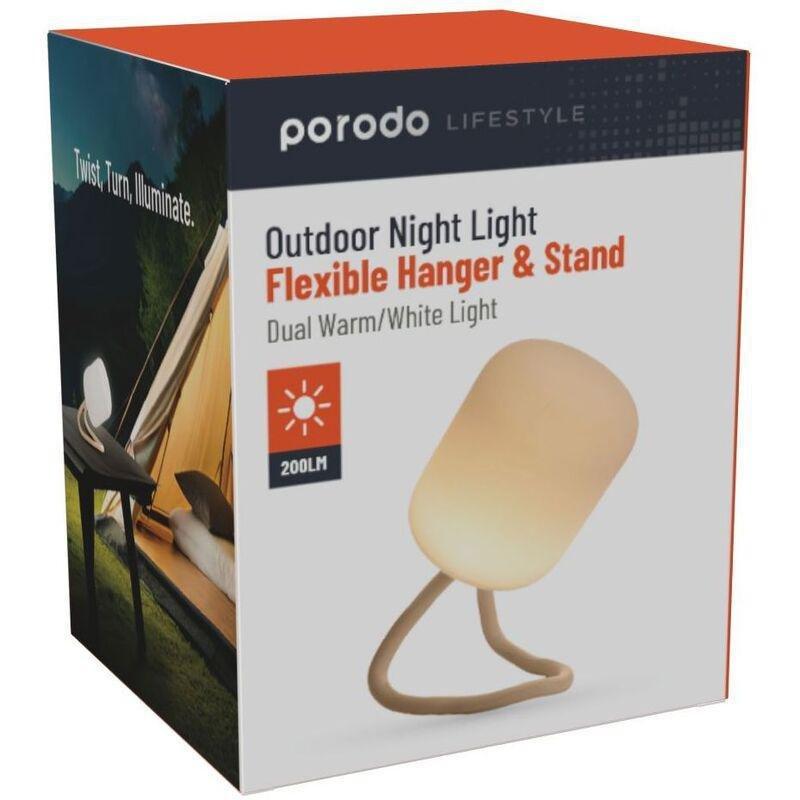 Porodo Lifestyle Soft Silicon Mini Camping Lamp 200LM - Light Brown, , large image number 2