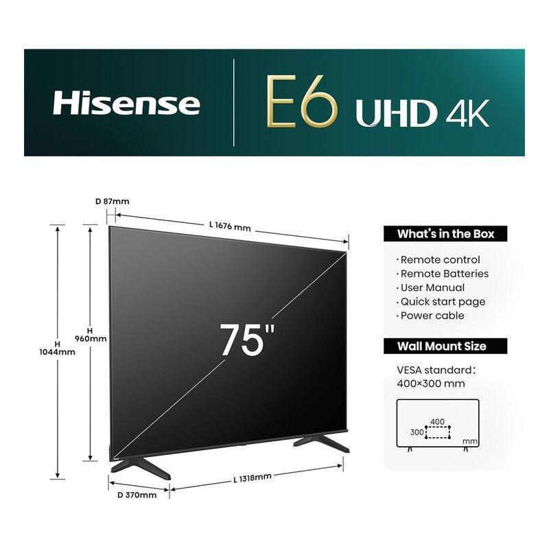 Hisense 70 Inch Smart TV UHD 4K 70E6N, , large image number 3