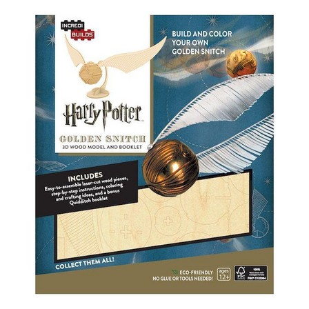INCREDIBUILDS - Incredibuilds Harry Potter Golden Snitch 3D Wood Model And Booklet