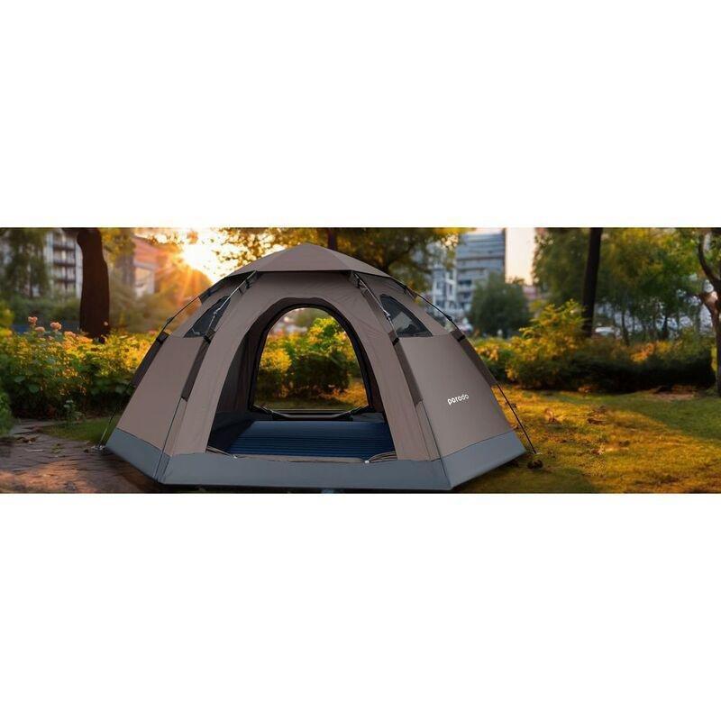 Porodo Lifestyle 4 Person Easy Pop Up Automatic Camping Tent 2000MM - Light Brown, , large image number 1