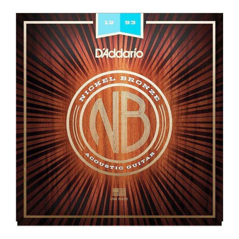 D'ADDARIO - D'Addario Nickel Bronze Acoustic Guitar Strings - Light 12-53